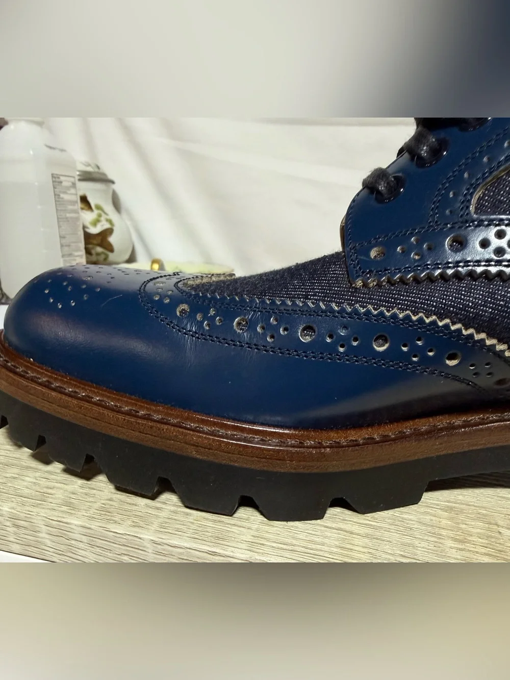 Louis Vuitton Denim Voltaire Derby Size 7.5 (U.S. Sz 8.5) Men's, NWOB, Authentic